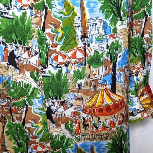 ZARA Paris Crepe de Chine Pleated Shirt Wrap Dress L - Picture 6 of 10